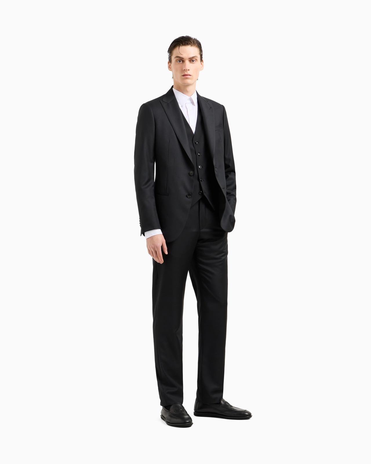 Stretch fabric shirt with collar stays - 2