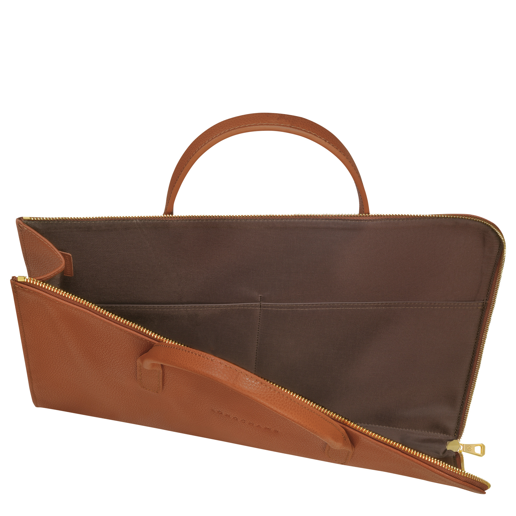 Le Foulonné S Briefcase Caramel - Leather - 5