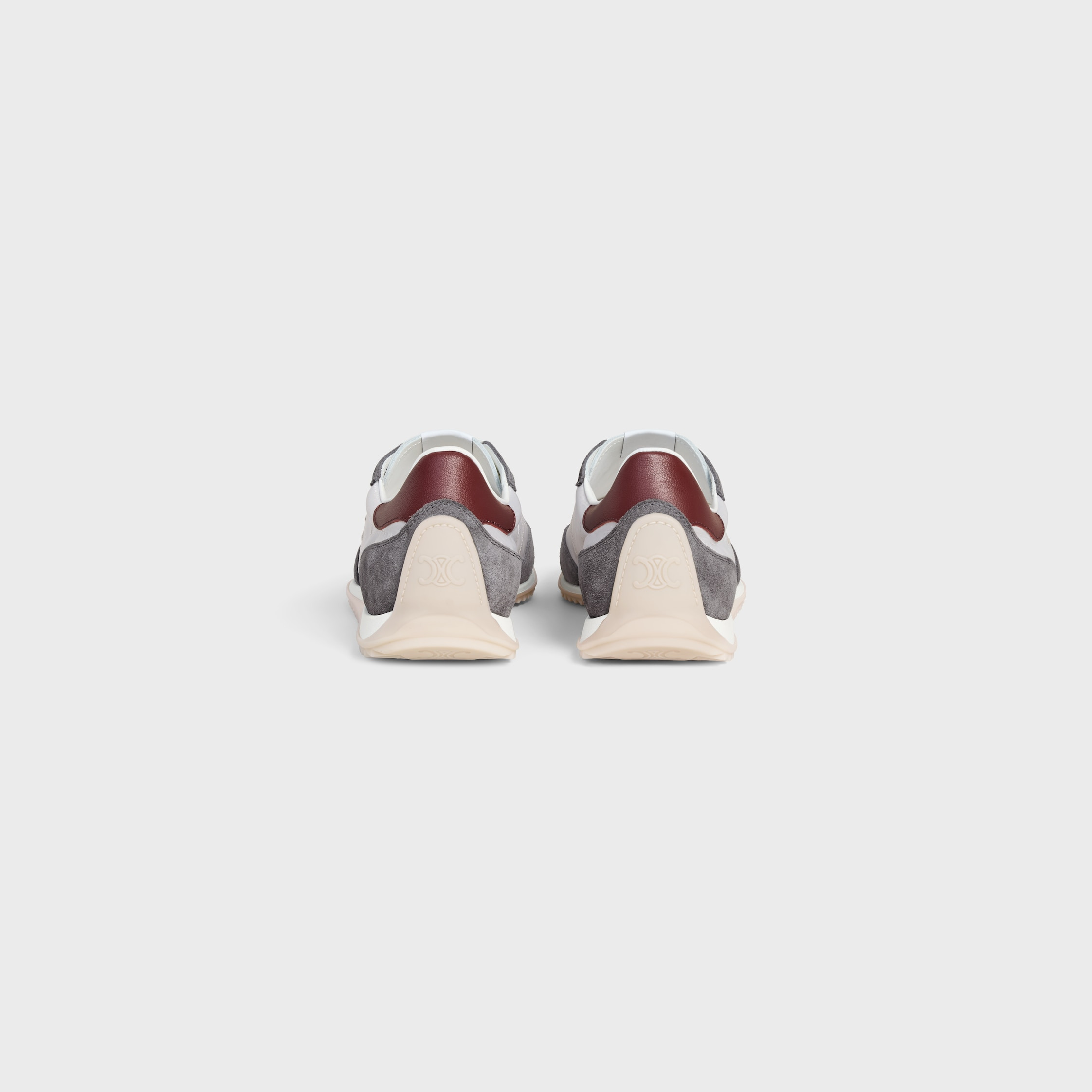 CELINE RACER LOW LACE-UP SNEAKER WITH TRIOMPHE IN NYLON, SUEDE CALFSKIN AND CALFSKIN - 3