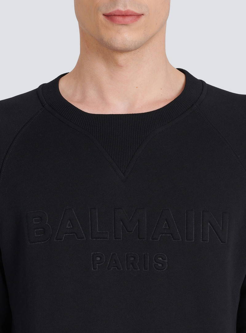 Balmain Cotton sweatshirt with embossed Balmain logo outlook