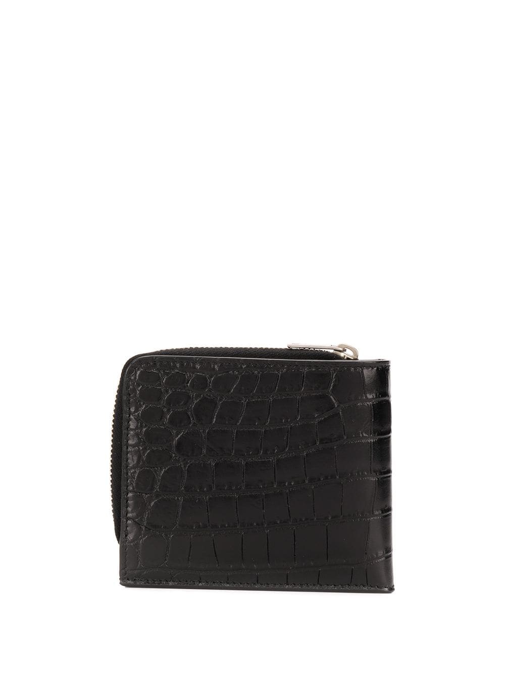 matte crocodile embossed zip-around wallet - 2