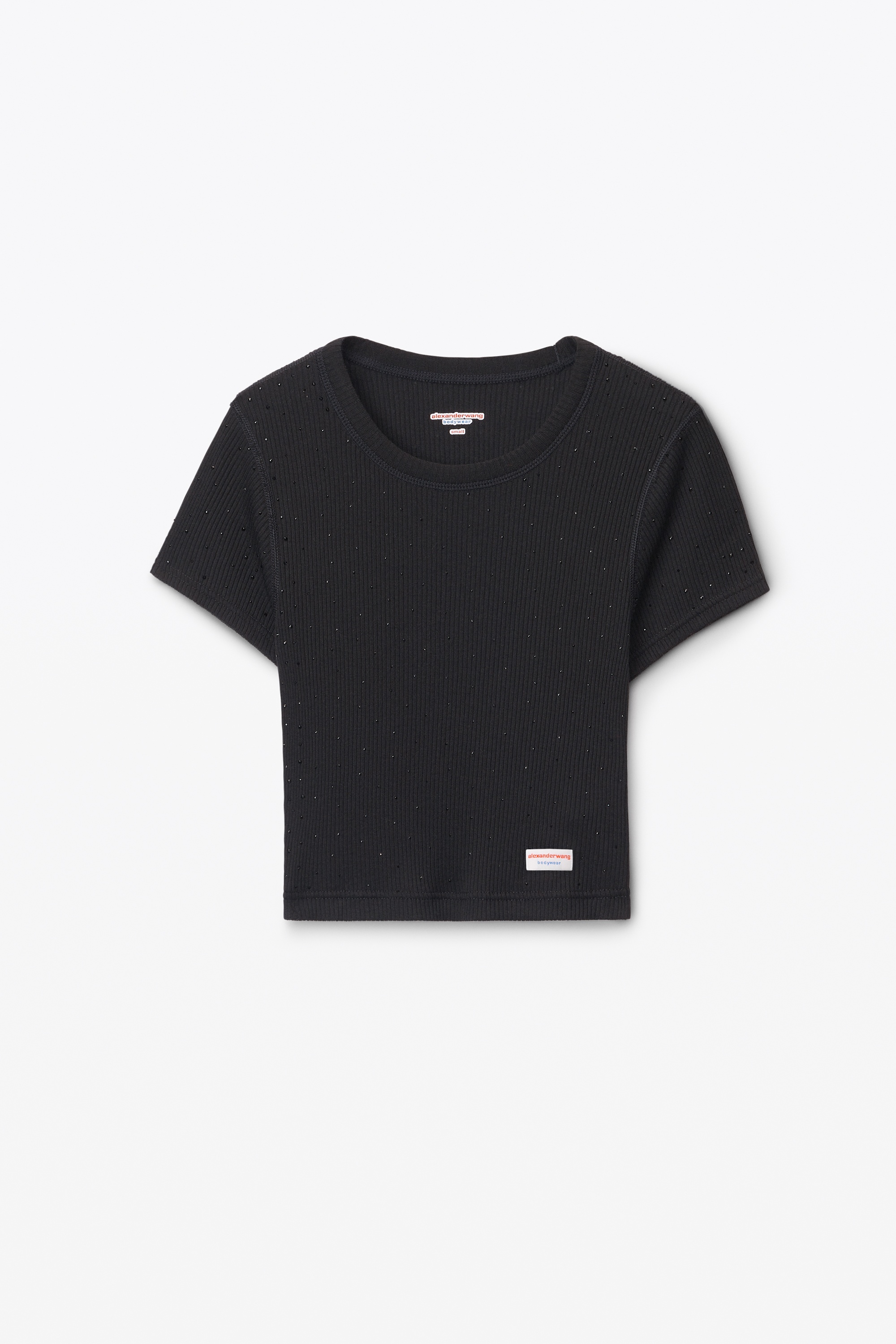 Crystal Hotfix Short-Sleeve Cropped Tee - 1