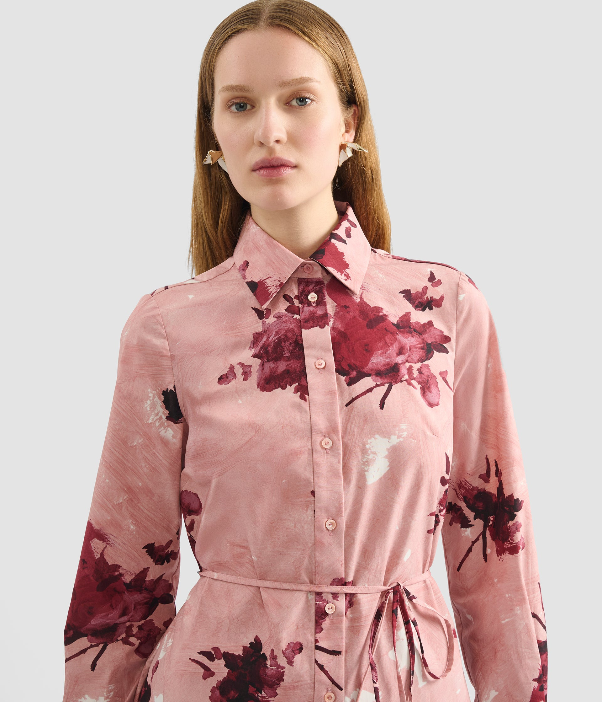 LONG SLEEVE SHIRT DRESS - 4