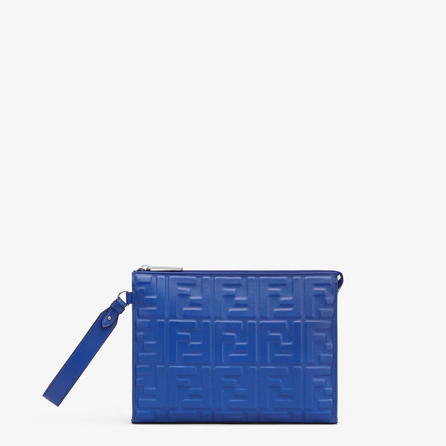 Blue nappa leather pouch - 1