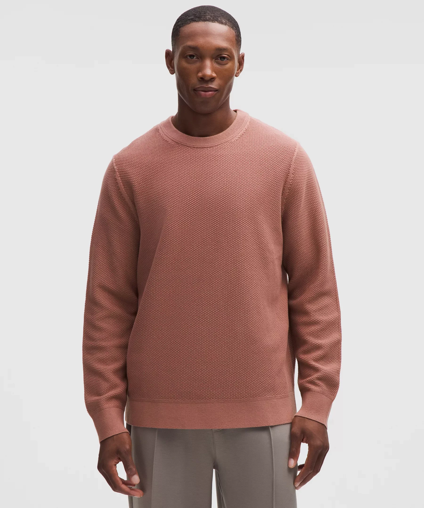 Textured Knit Crewneck Sweater - 1