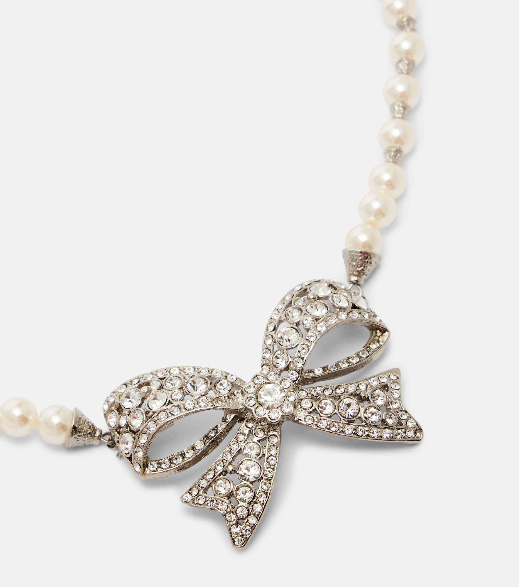 Embellished faux pearl necklace - 2