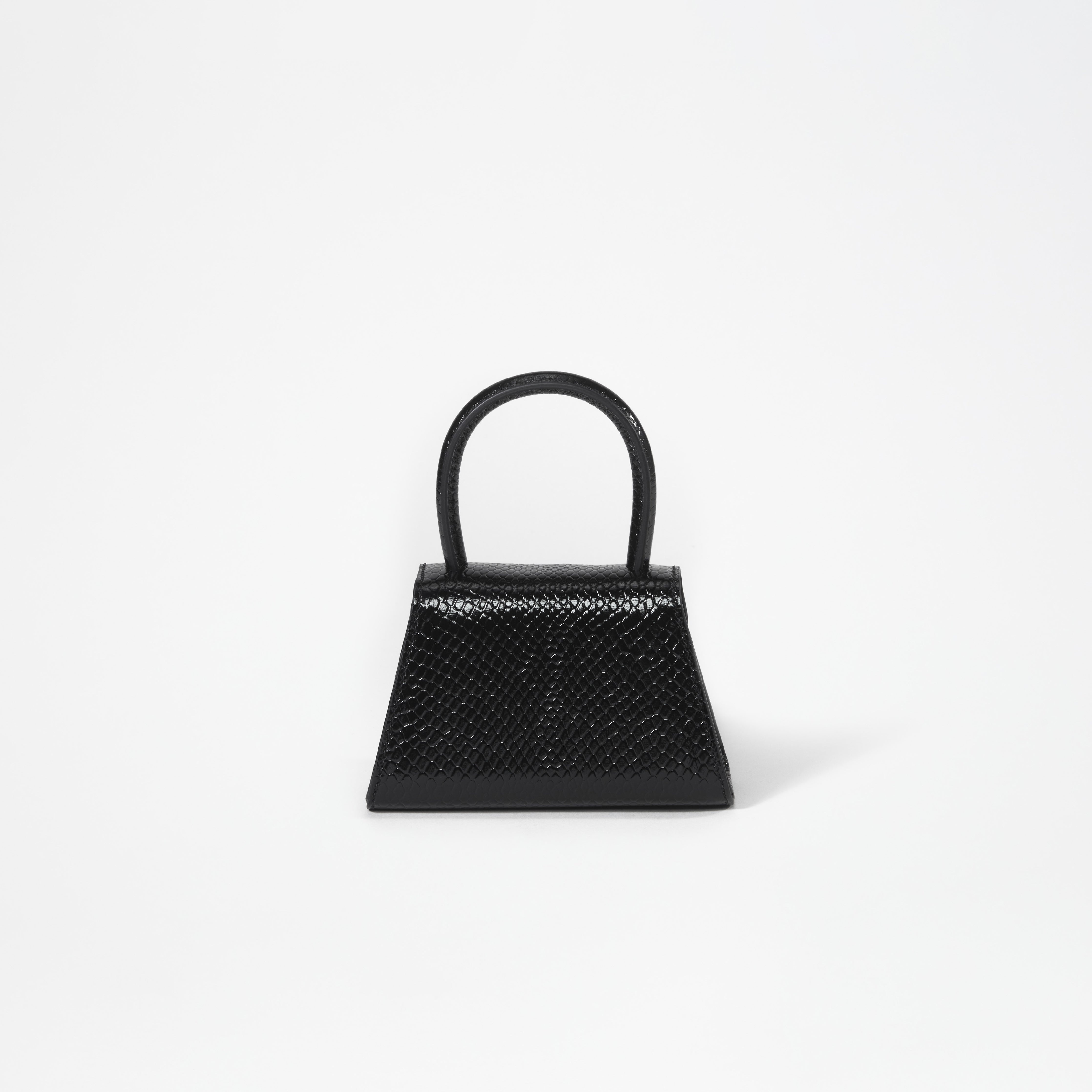 Black Python Diamante Bow Micro Bag - 3