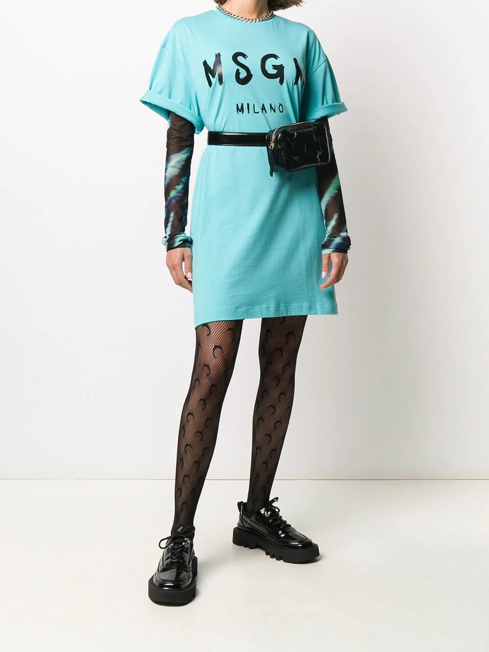 logo-print oversized T-shirt dress - 2