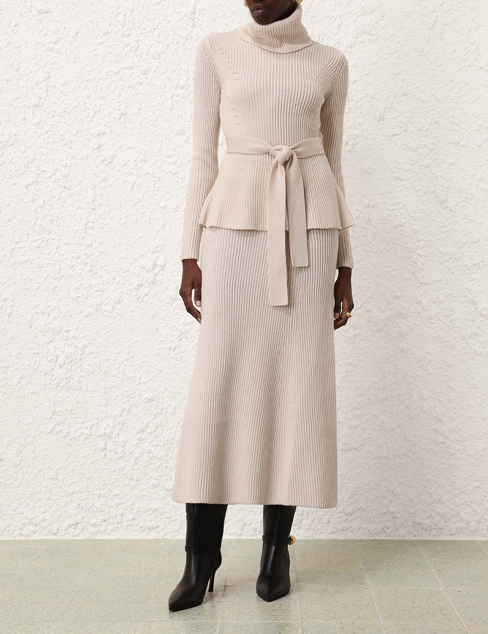 ILLUSTRATION PANELED RIB SKIRT - 2