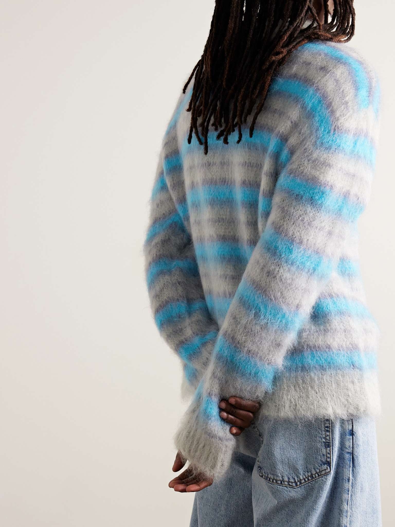 Striped Mohair-Blend Sweater - 3