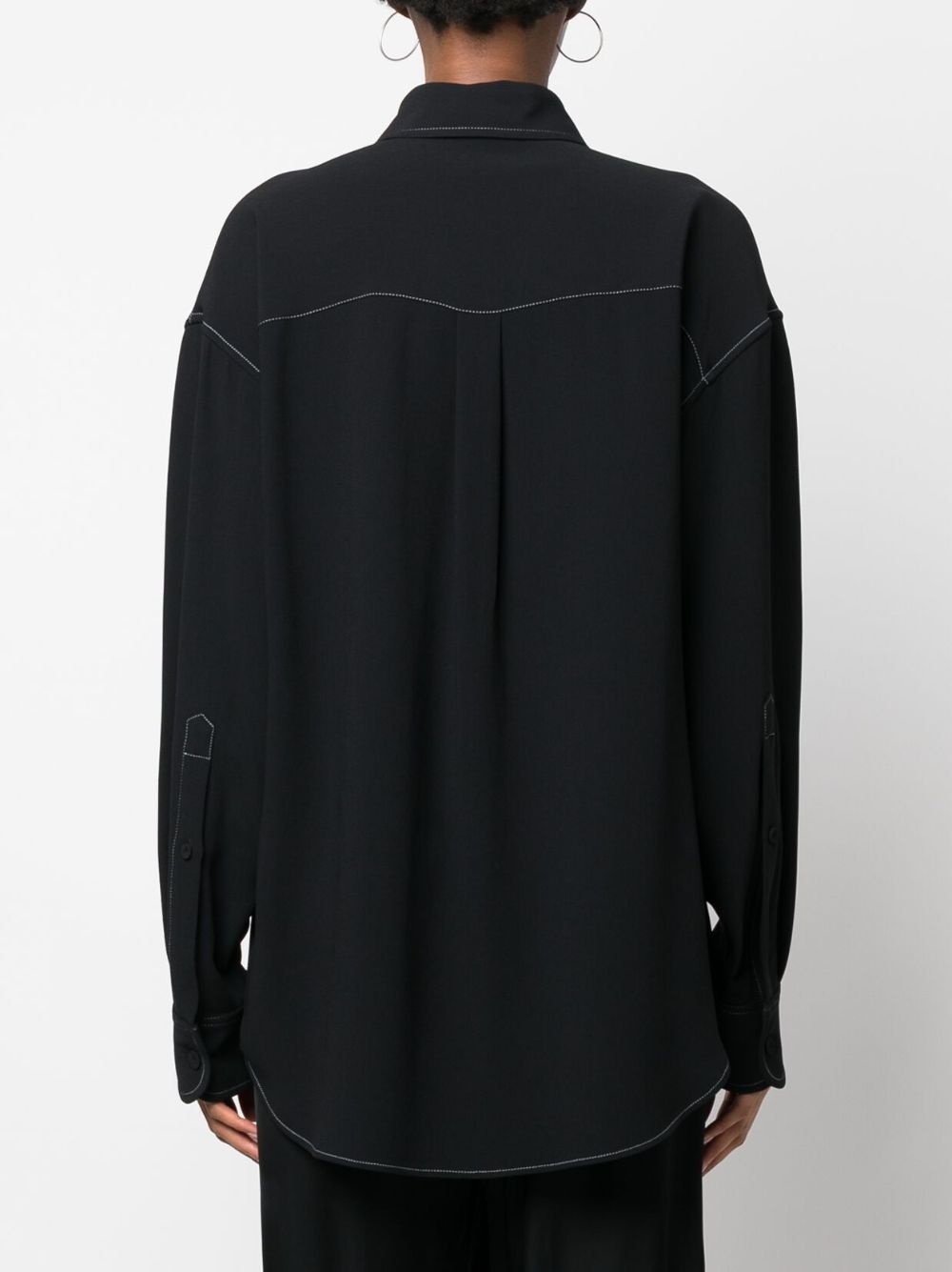 contrast-stitching long-sleeve shirt - 4