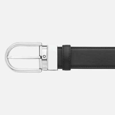 Montblanc Horseshoe buckle black/navy 35 mm reversible leather belt outlook
