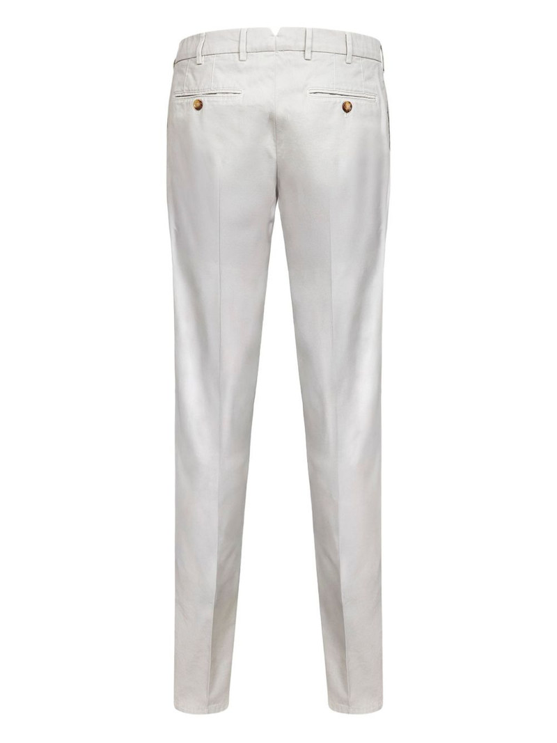 Brunello Cucinelli pressed-crease cotton trousers outlook