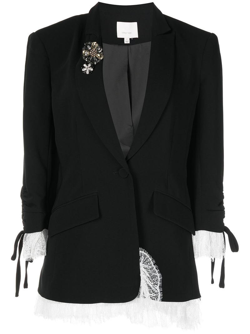 Roxie lace-trim blazer 1