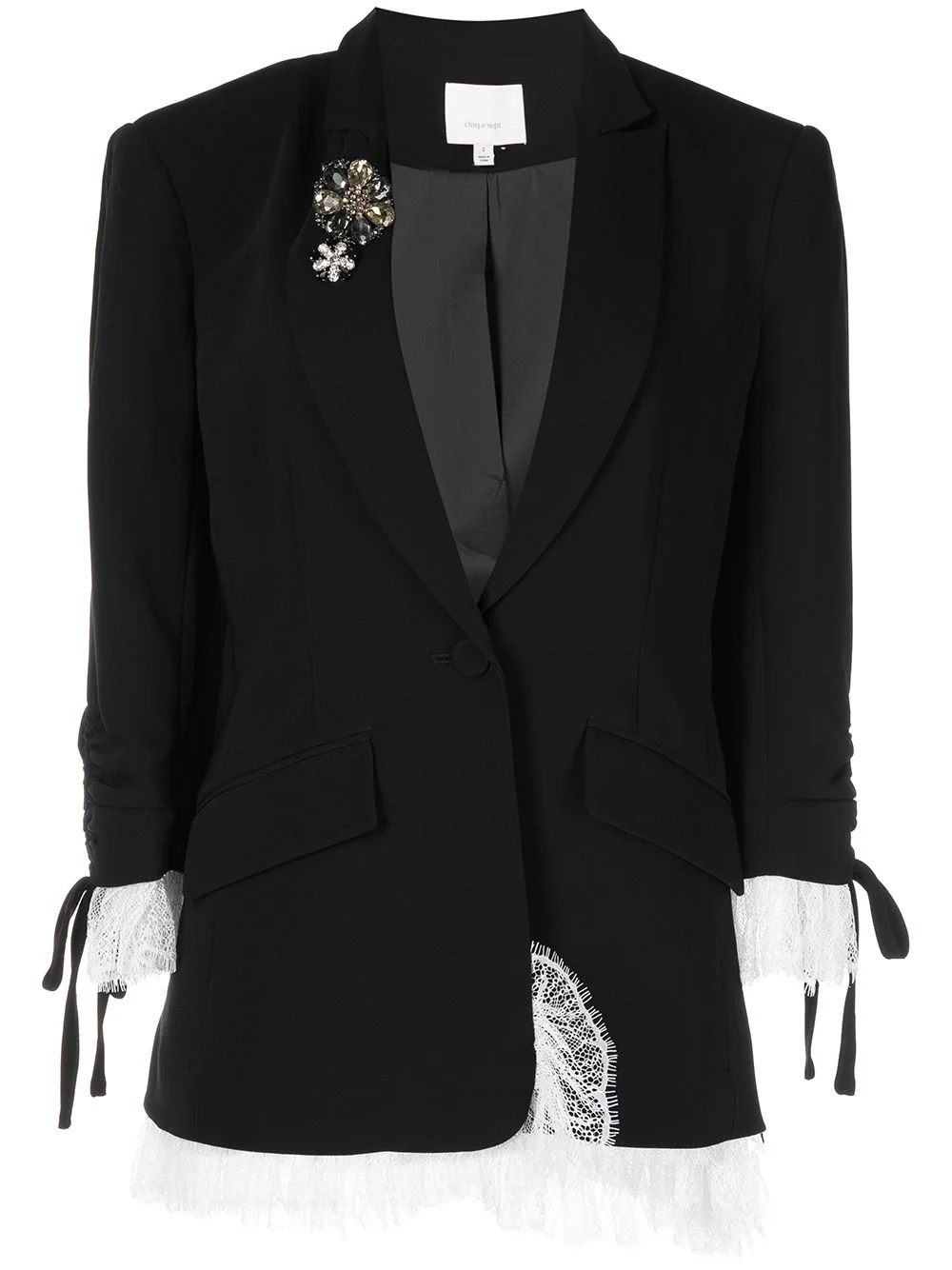 Roxie lace-trim blazer - 1