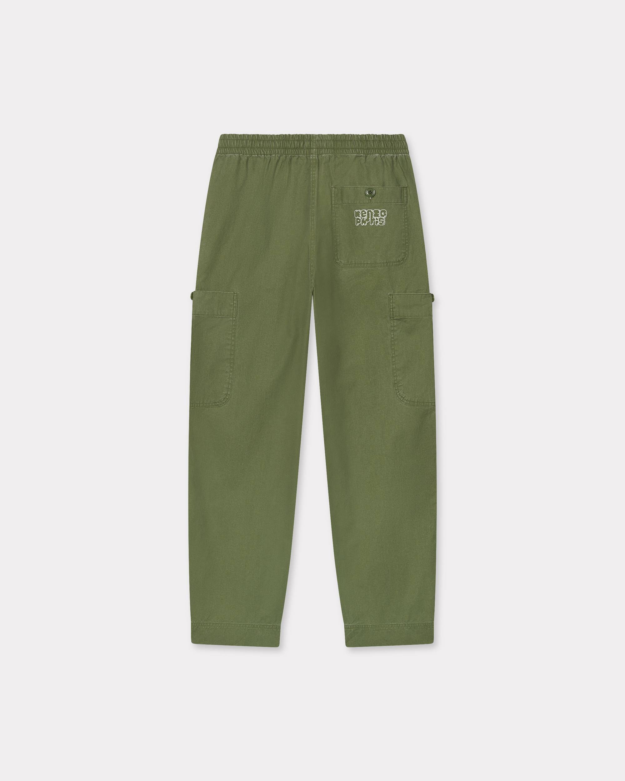'KENZO Elephant Logo' embroidered cargo jogpants in coated cotton - 2