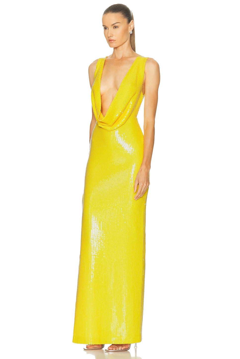 Draped Cowl Column Dress - 3