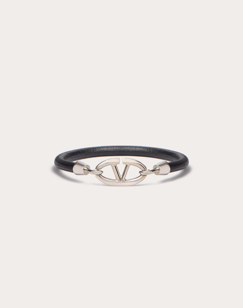 VALENTINO GARAVANI VLOGO THE BOLD EDITION BRACELET IN LEATHER AND METAL 1