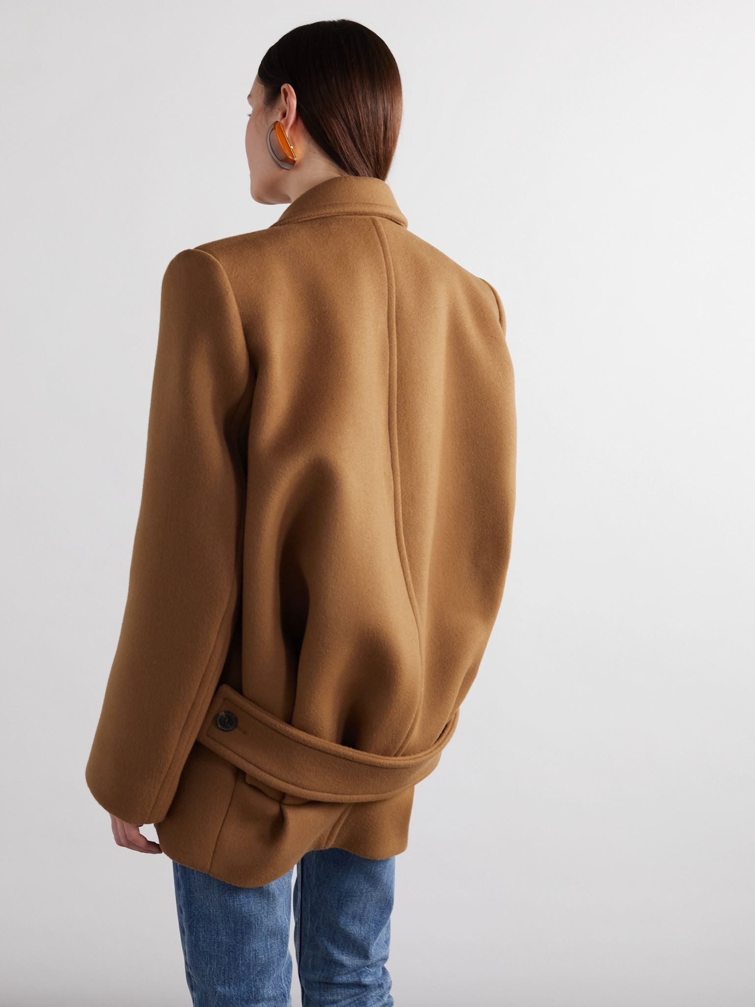 Oversized wool coat Camel - 4