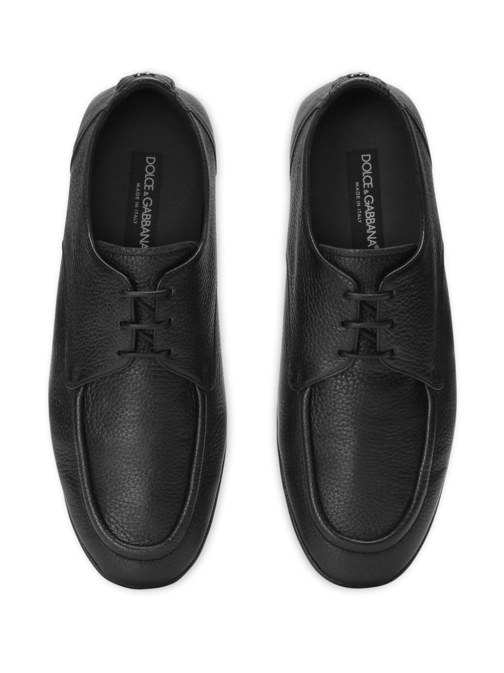 logo-plaque leather derby shoes - 4