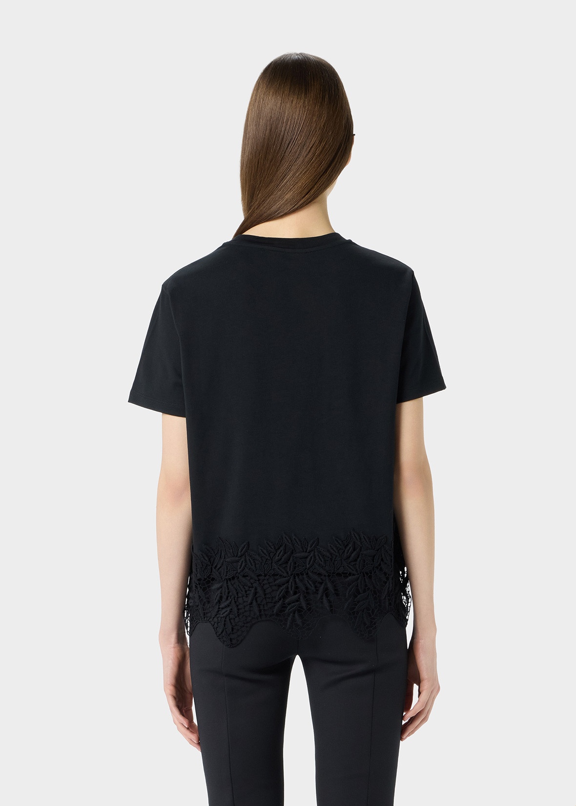 T-SHIRT WITH LACE INLAYS - 4