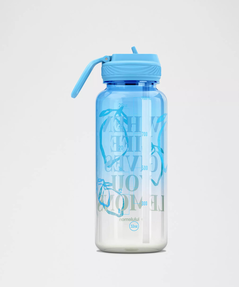 lululemon Back to Life Sport Bottle 32oz Straw Lid *Lemons Quote outlook