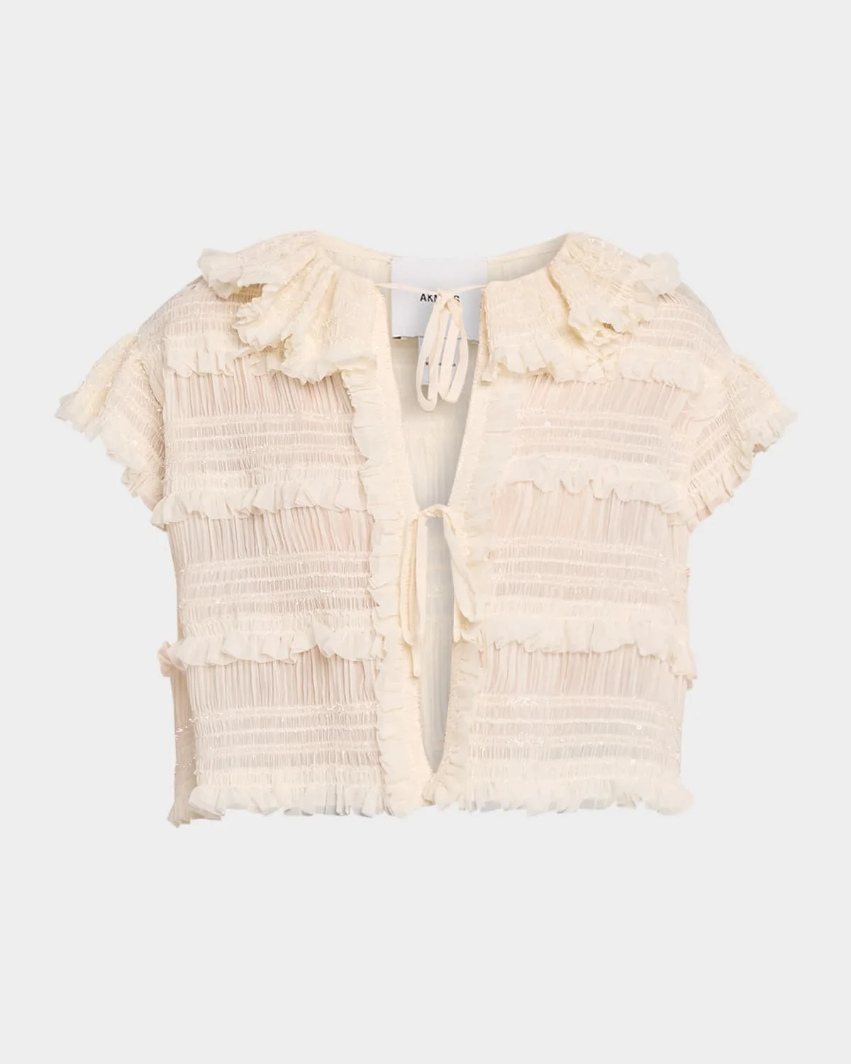 Audra Ruffled Tie-Front Blouse - 1