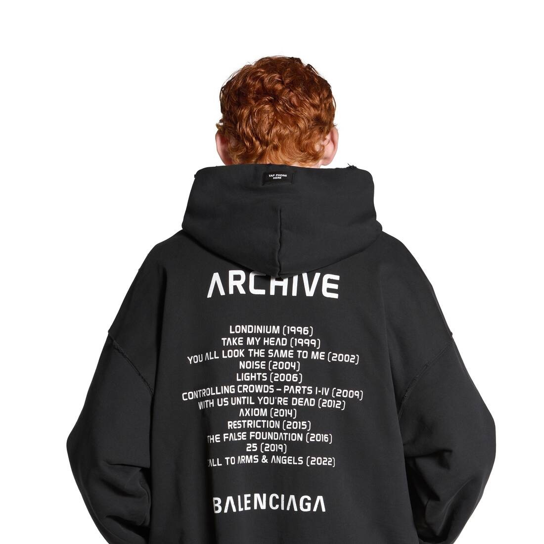 BALENCIAGA Balenciaga Music Archive Series Connected Zip up Hoodie Medium Fit in Black white REVERSIBLE