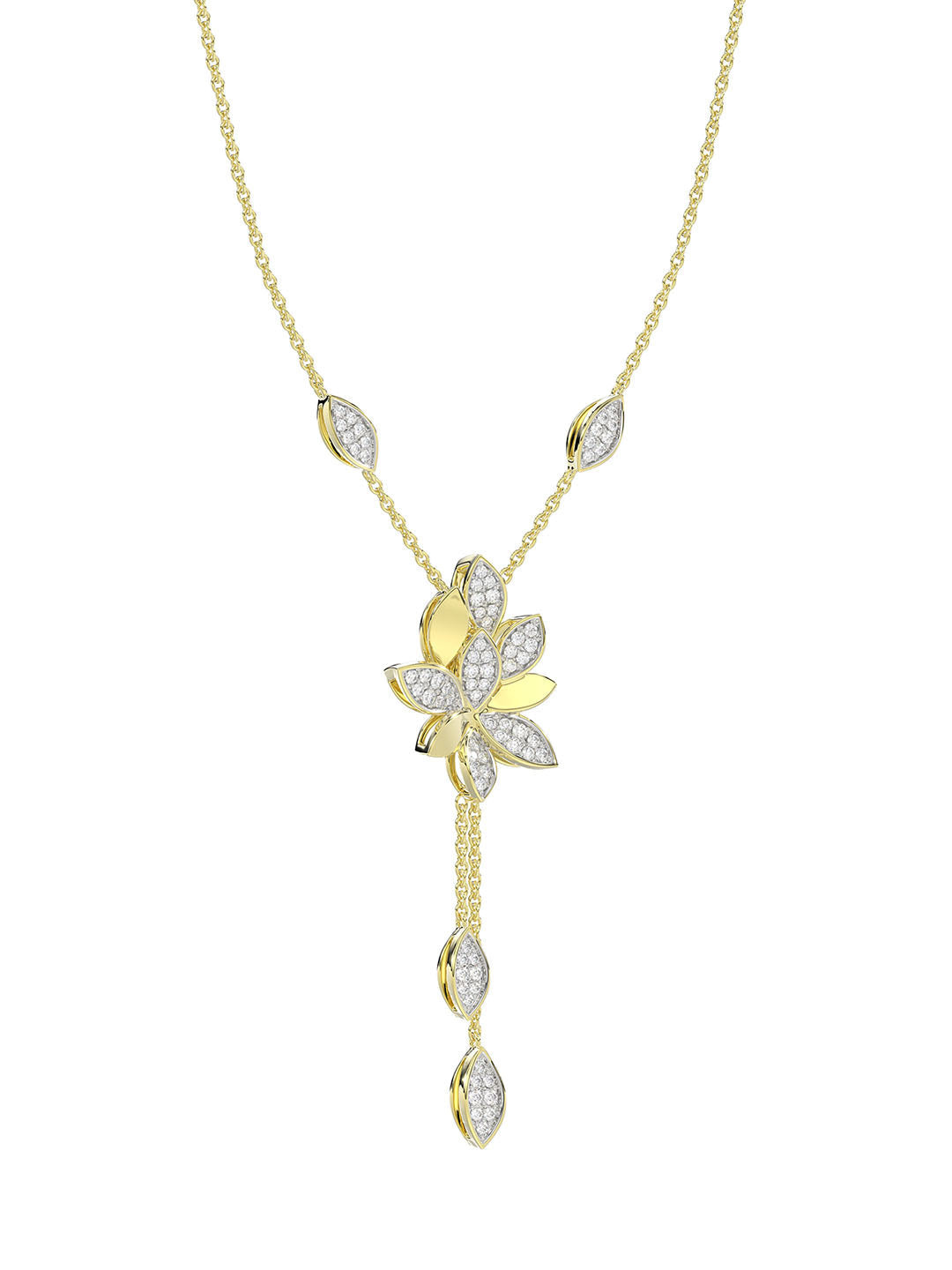 WILD FLOWER YELLOW GOLD Y NECKLACE - 3