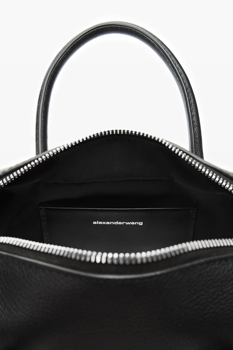 Black leather Roux Small Top Handle Bag 5