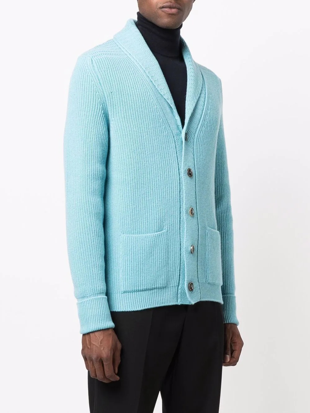 shawl-collar cashmere cardigan - 3