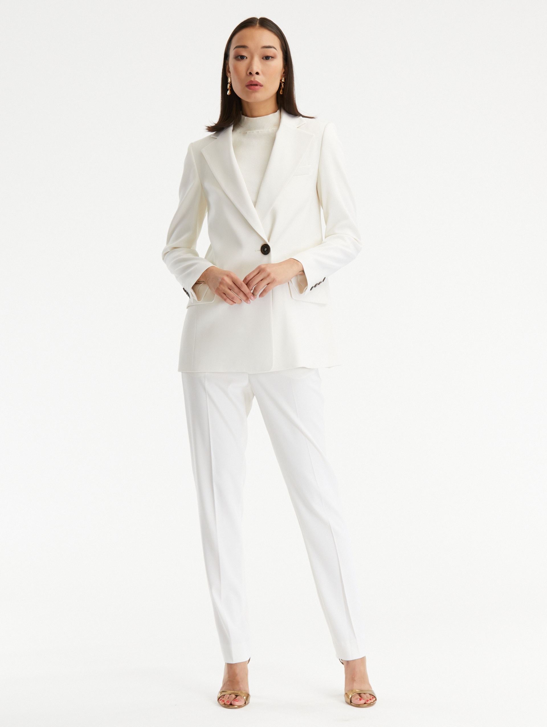ZIP FRONT STRAIGHT LEG PANTS - 2