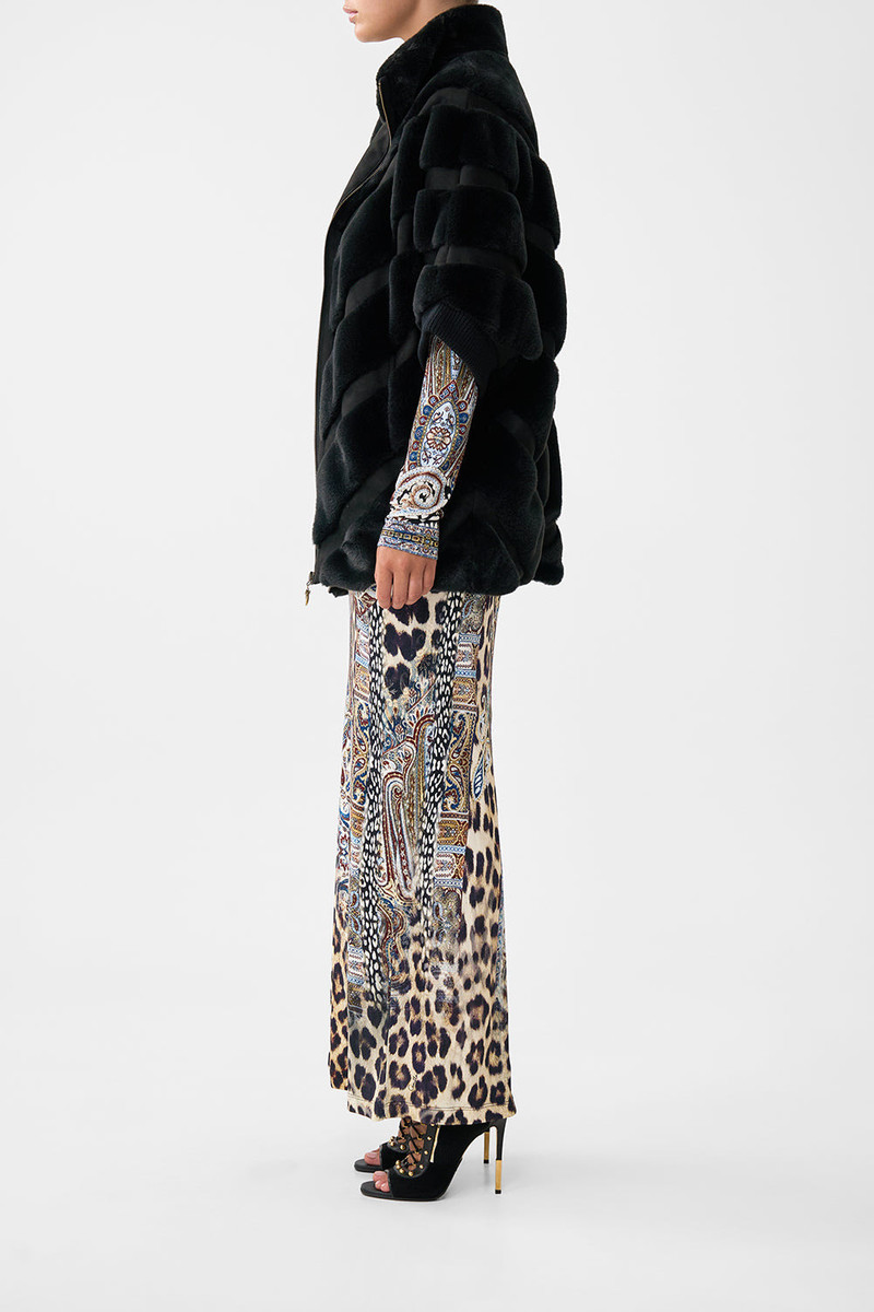 FAUX FUR SHORT SLEEVE SLOUCH JACKET 4