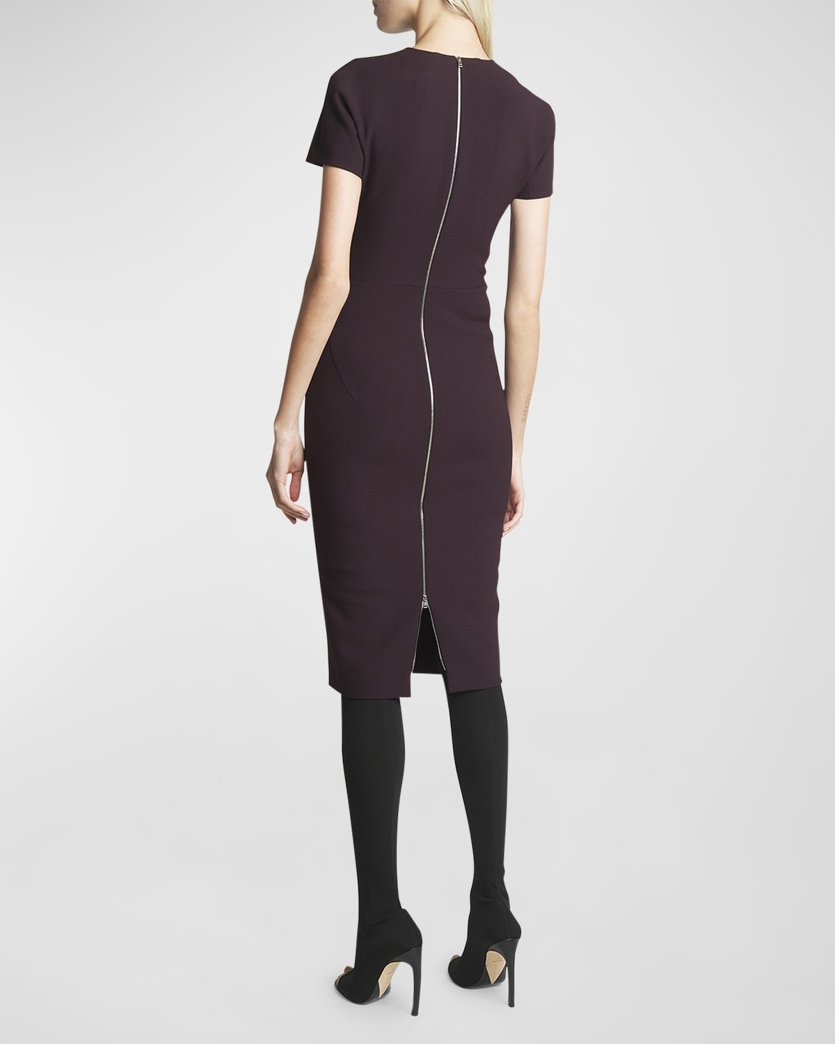 Victoria Beckham T-Shirt Sheath Dress with Back Zipper