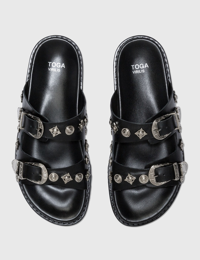 STUDDED LEATHER SLIDES 3