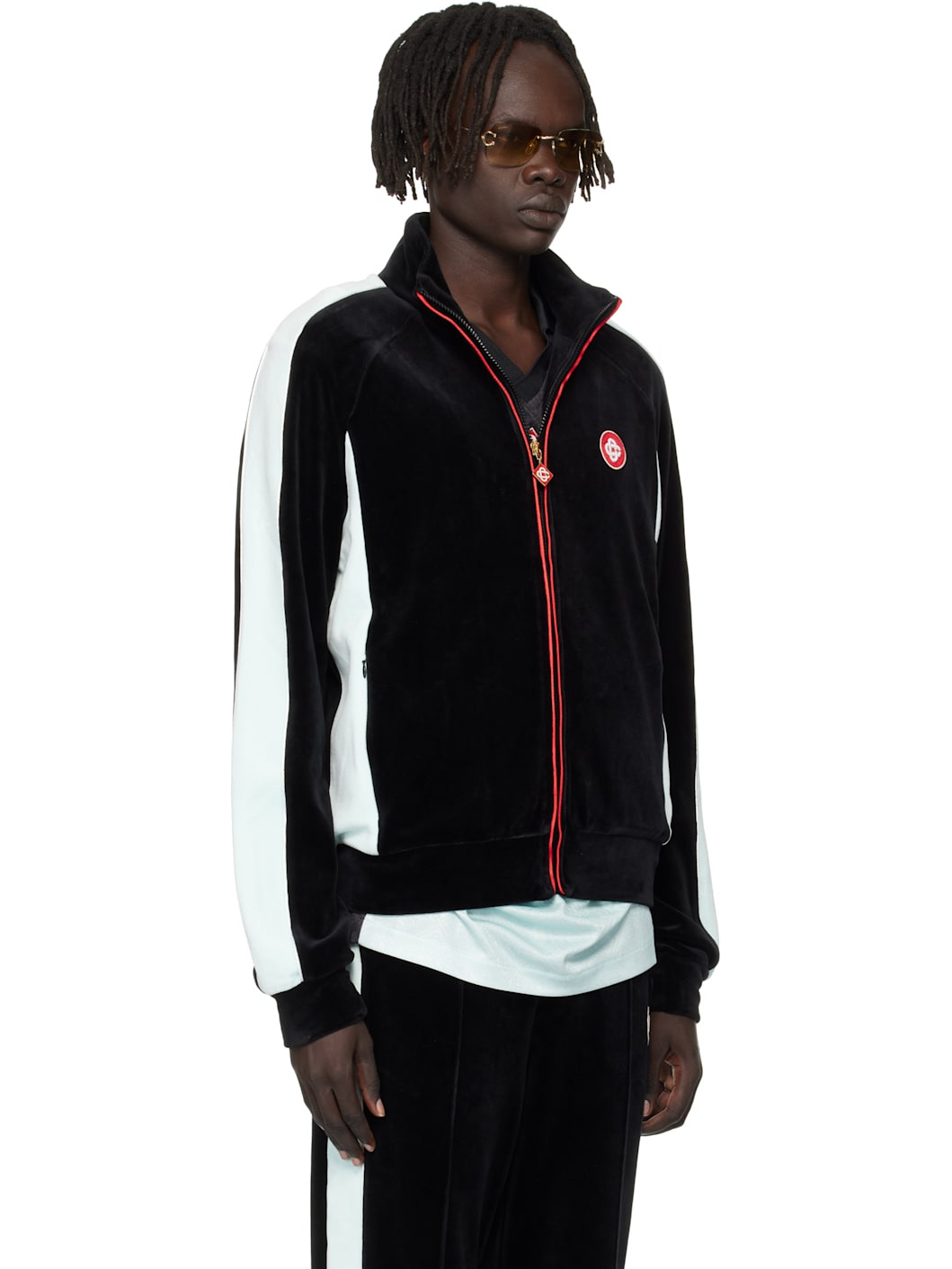Black Velour Track Jacket - 2