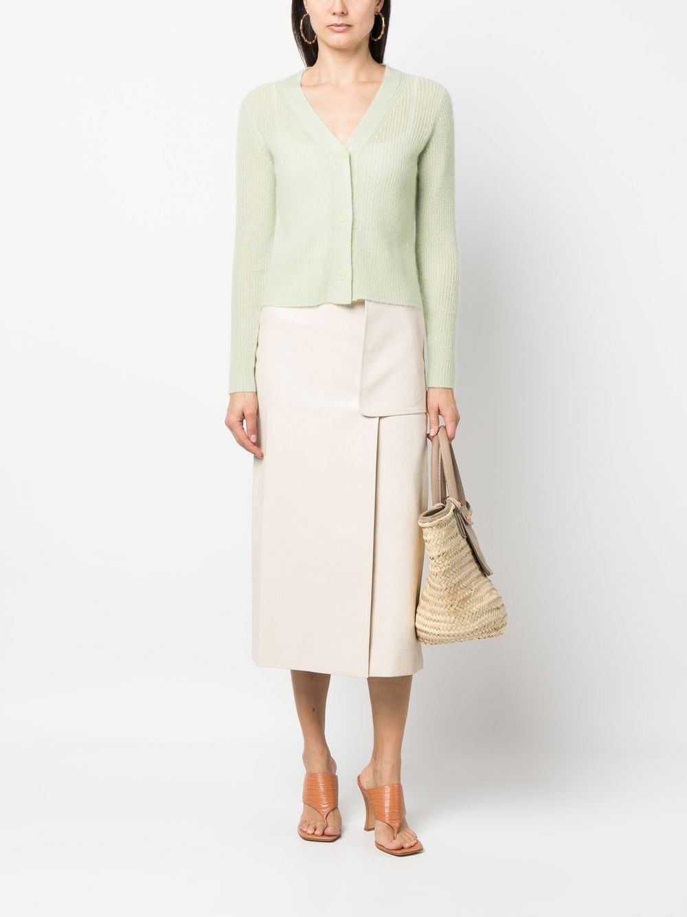 ribbed-knit V-neck cardigan - 2