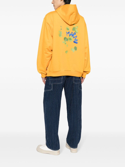 Marni Dripping-print cotton hoodie outlook
