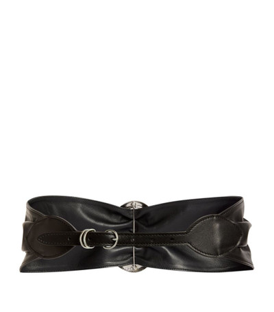Alessandra Rich Leather Crystal-Embellished Waist Belt outlook