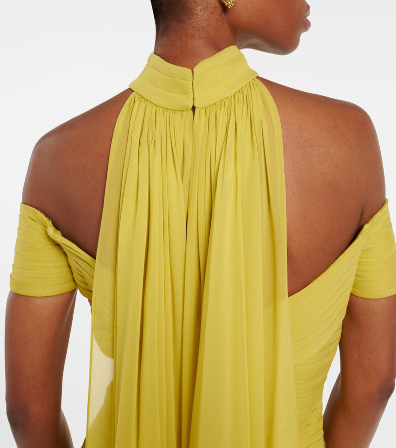 Draped cutout silk gown 6