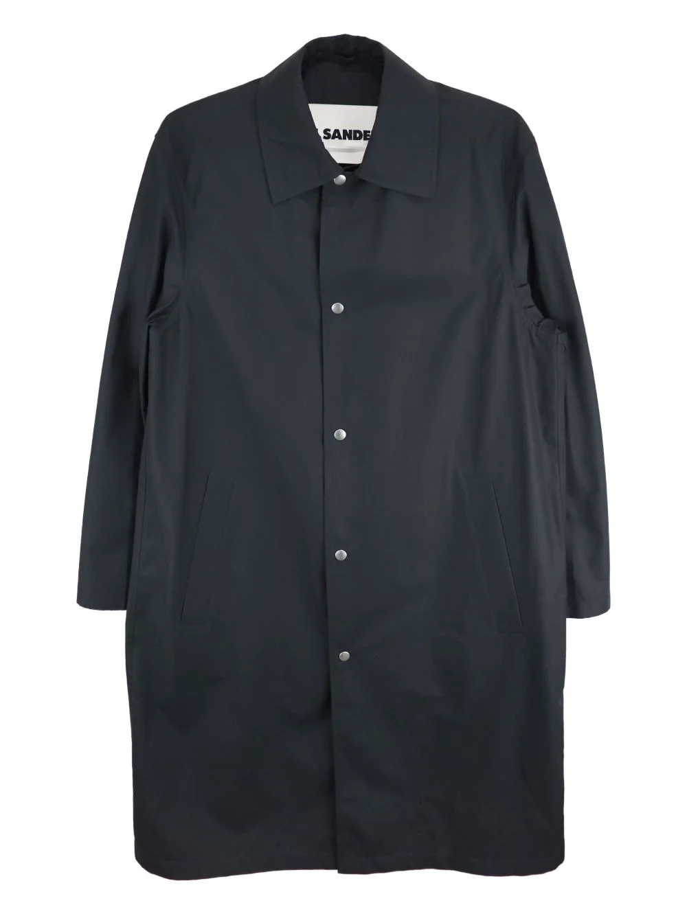 logo-print cotton coat - 1