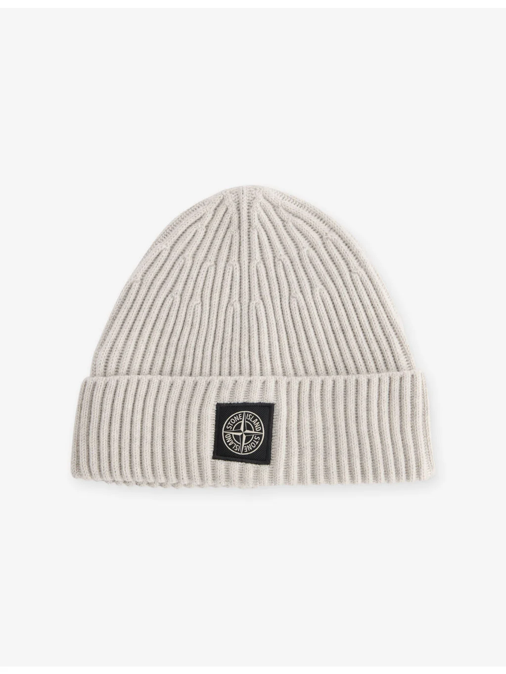 Logo-Patch Ribbed Wool Beanie Hat - 1