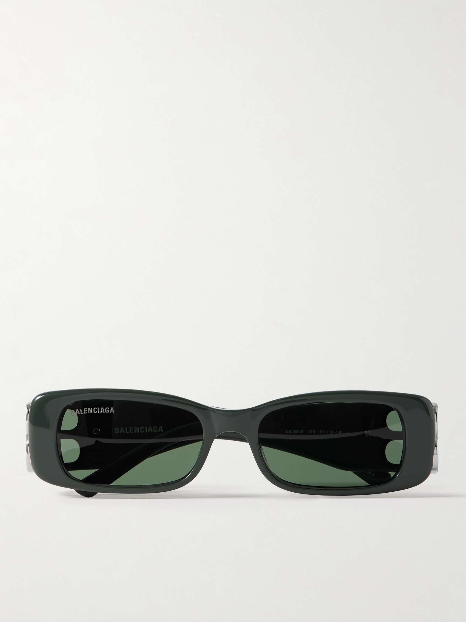 Rectangular-Frame Acetate and Silver-Tone Sunglasses - 1