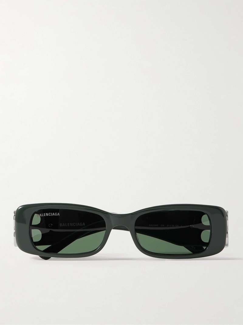 Rectangular-Frame Acetate and Silver-Tone Sunglasses 1