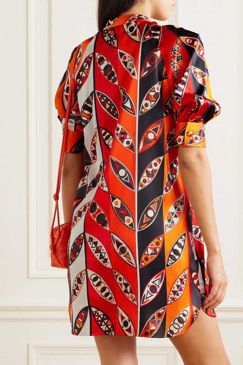 Printed silk-blend satin mini dress 3