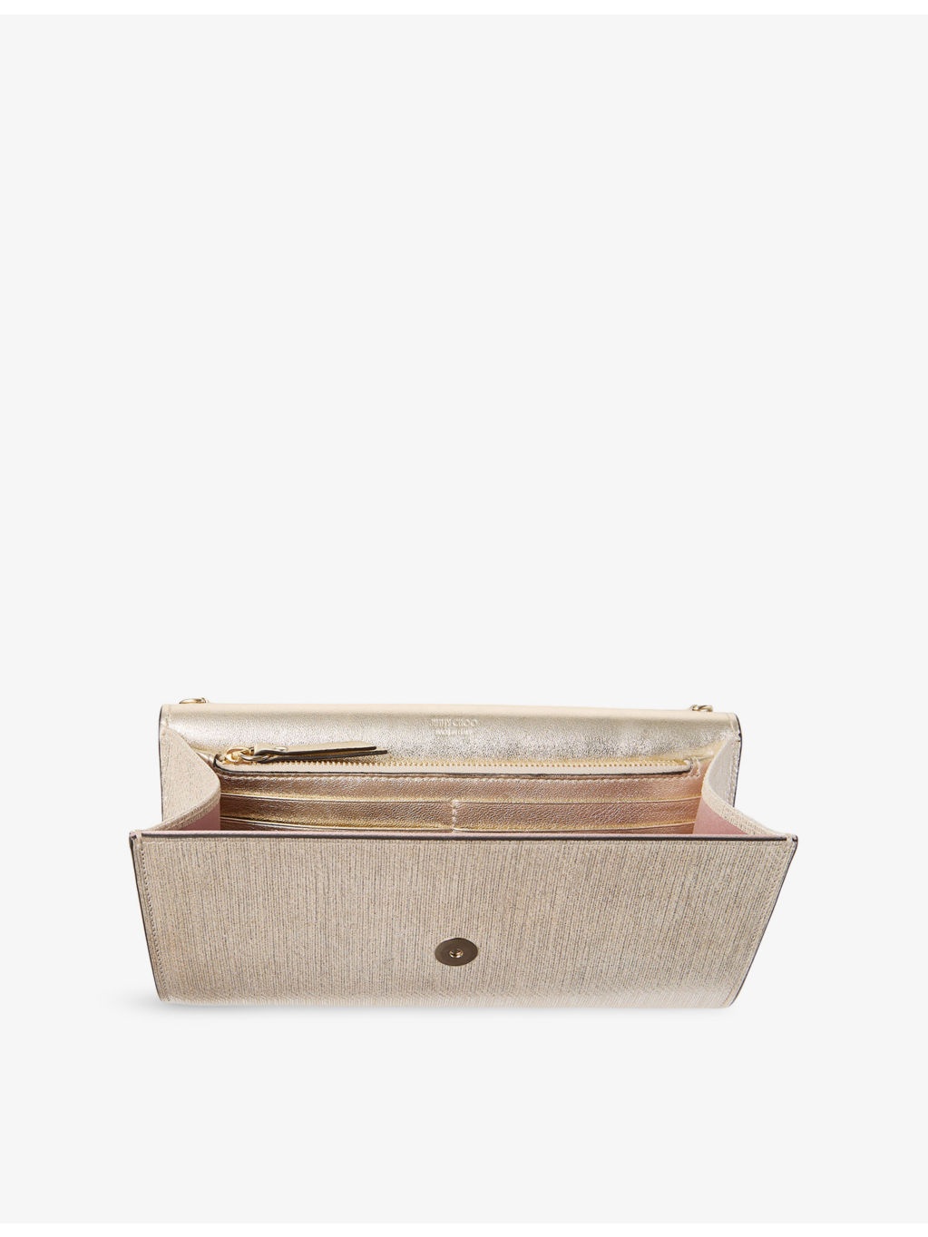 Emmie Soft Metallic Linear Leather Clutch - 4