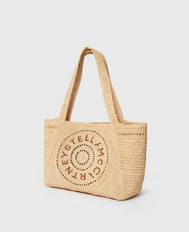 Stella McCartney Logo Raffia Medium Tote Bag outlook