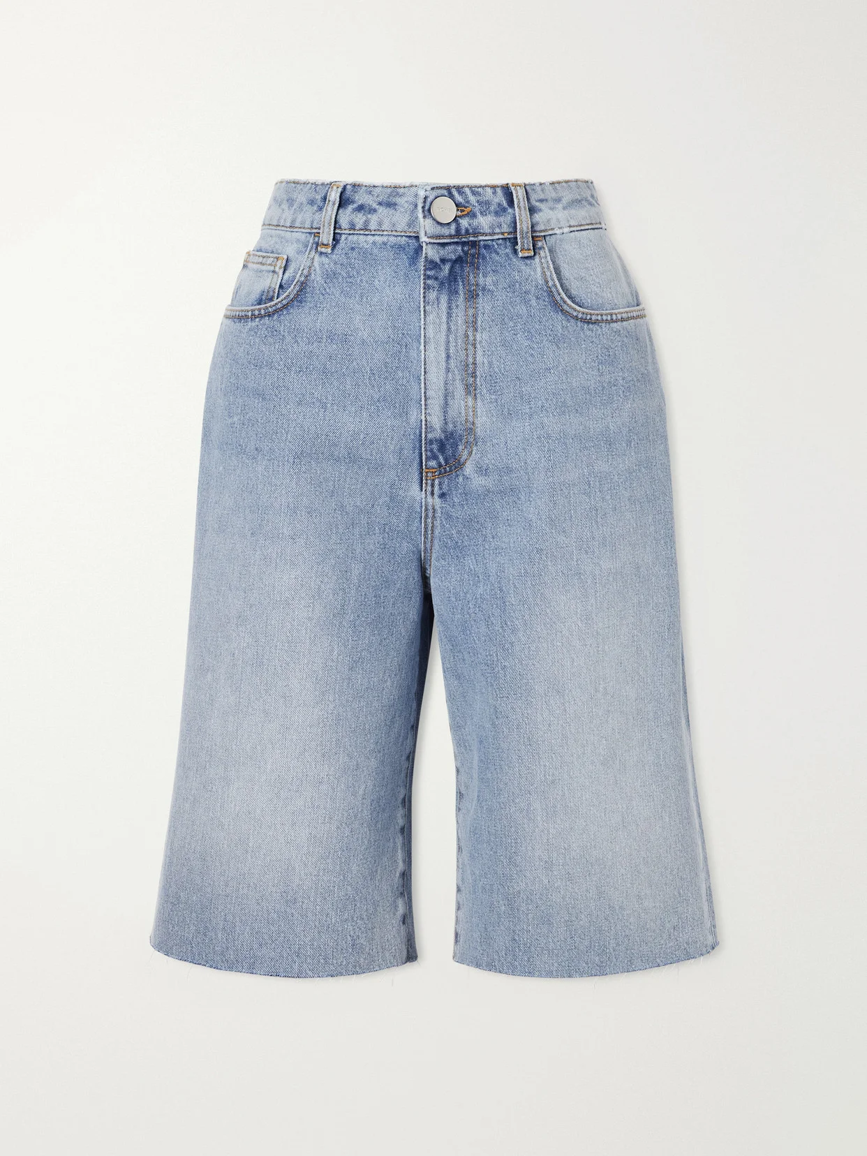 Distressed Denim Shorts - 1