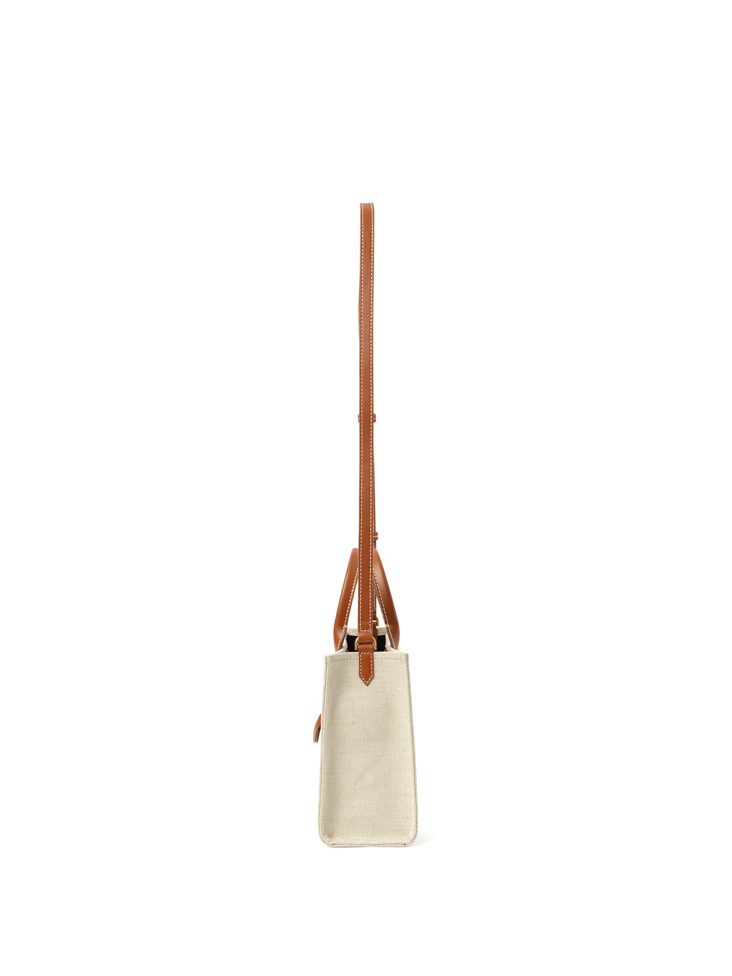 B-Army Small Canvas  Shopper Bag in Natural/Brown - 3