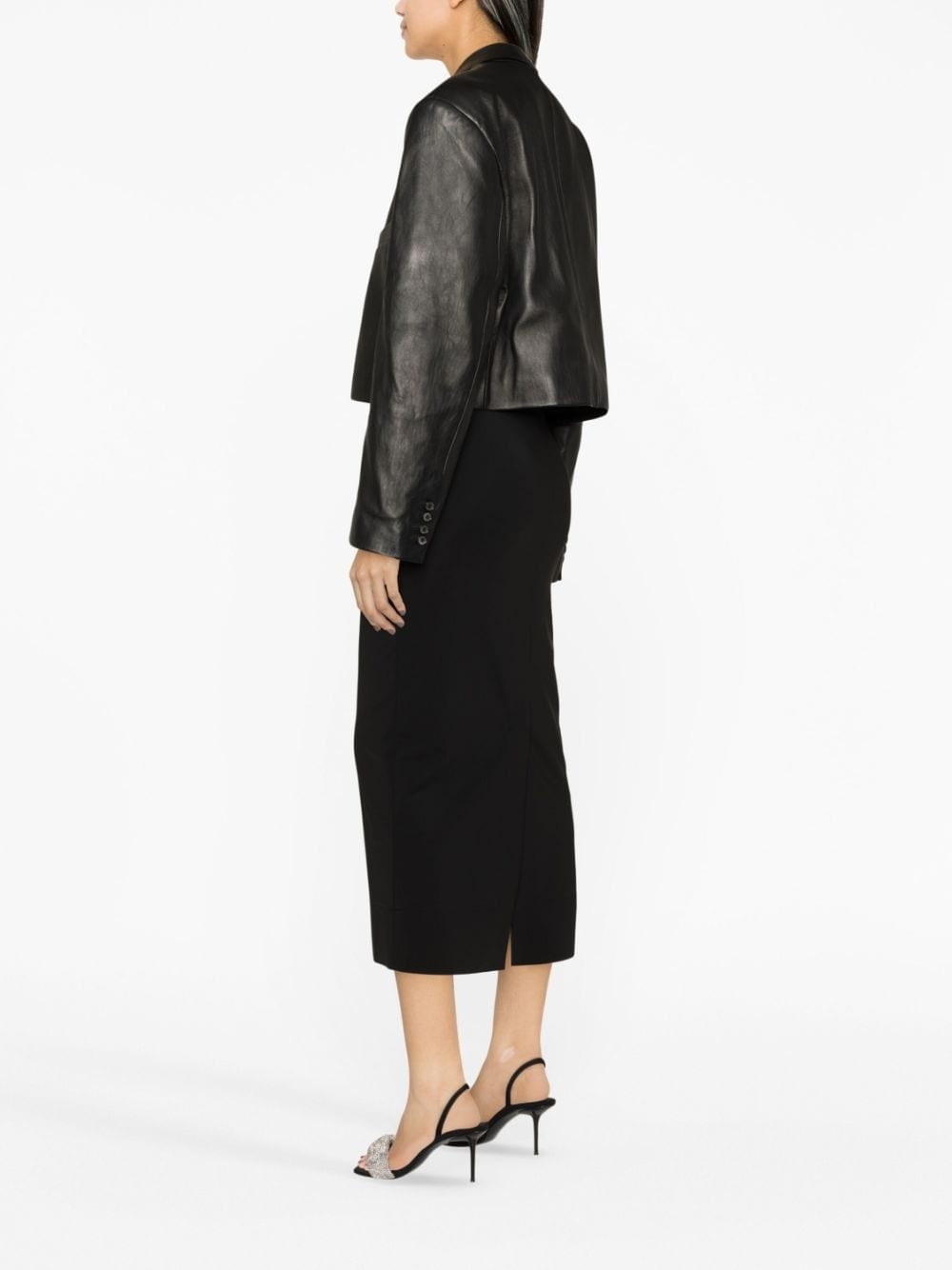 logo-embroidered pencil skirt - 3